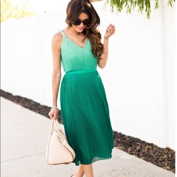 Ombr Pleated Midi Dress ...